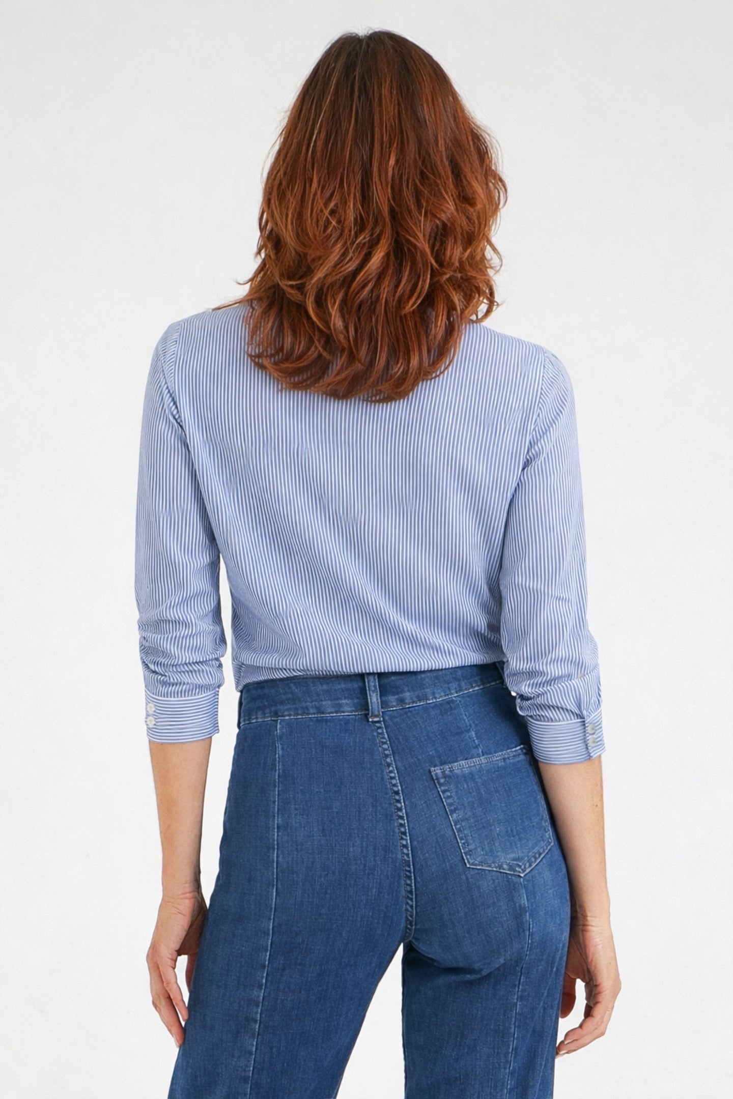 The Miryam Shirt | Faded Navy Pinstripe