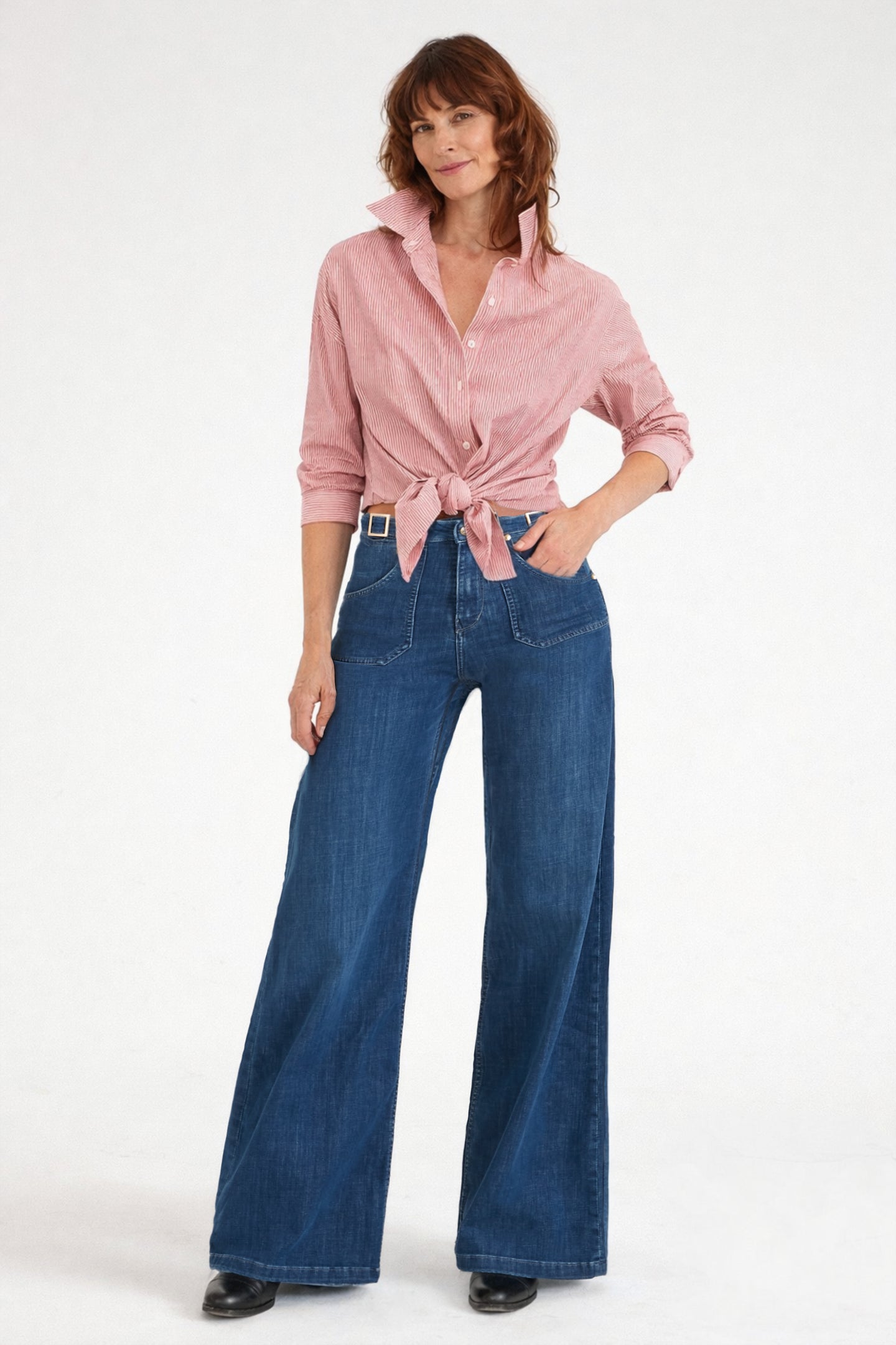 The Miryam Shirt | Red Rusty Pinstripe