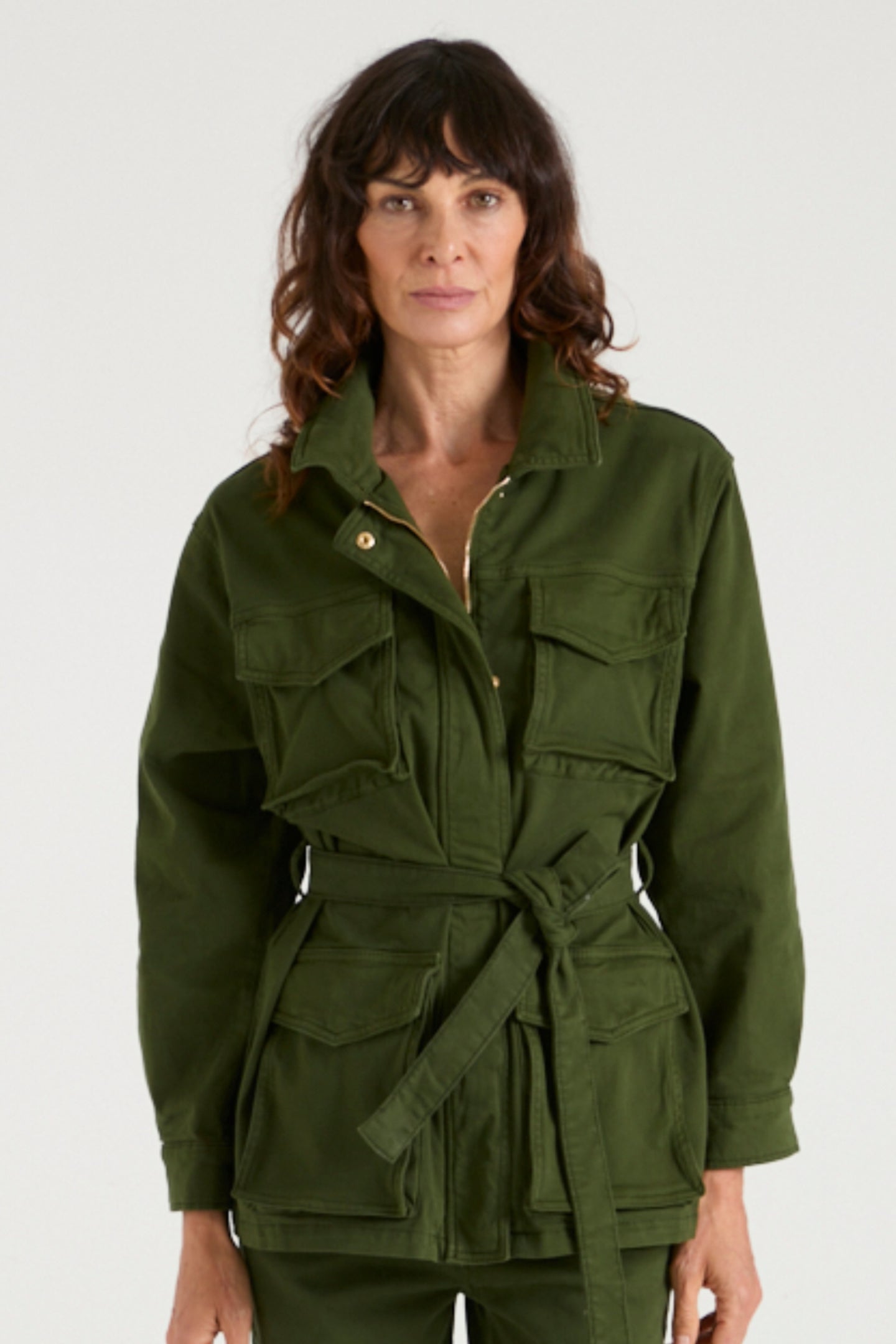 Sweet Safari The Classic Belted Safari Jacket | Deep Olive [Green]