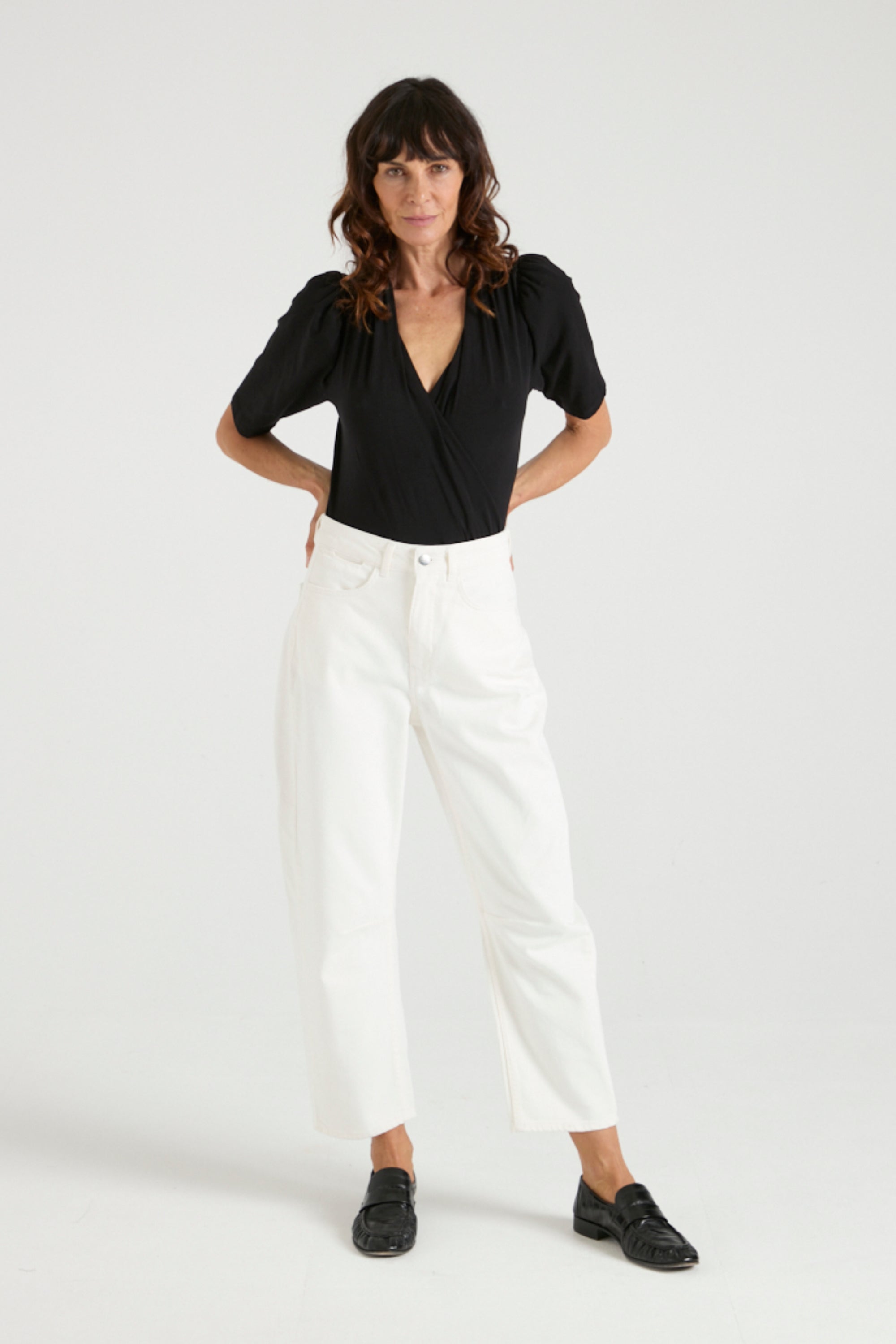 Sissy The Fashion Forward Barrel Leg | Milk [White Denim]