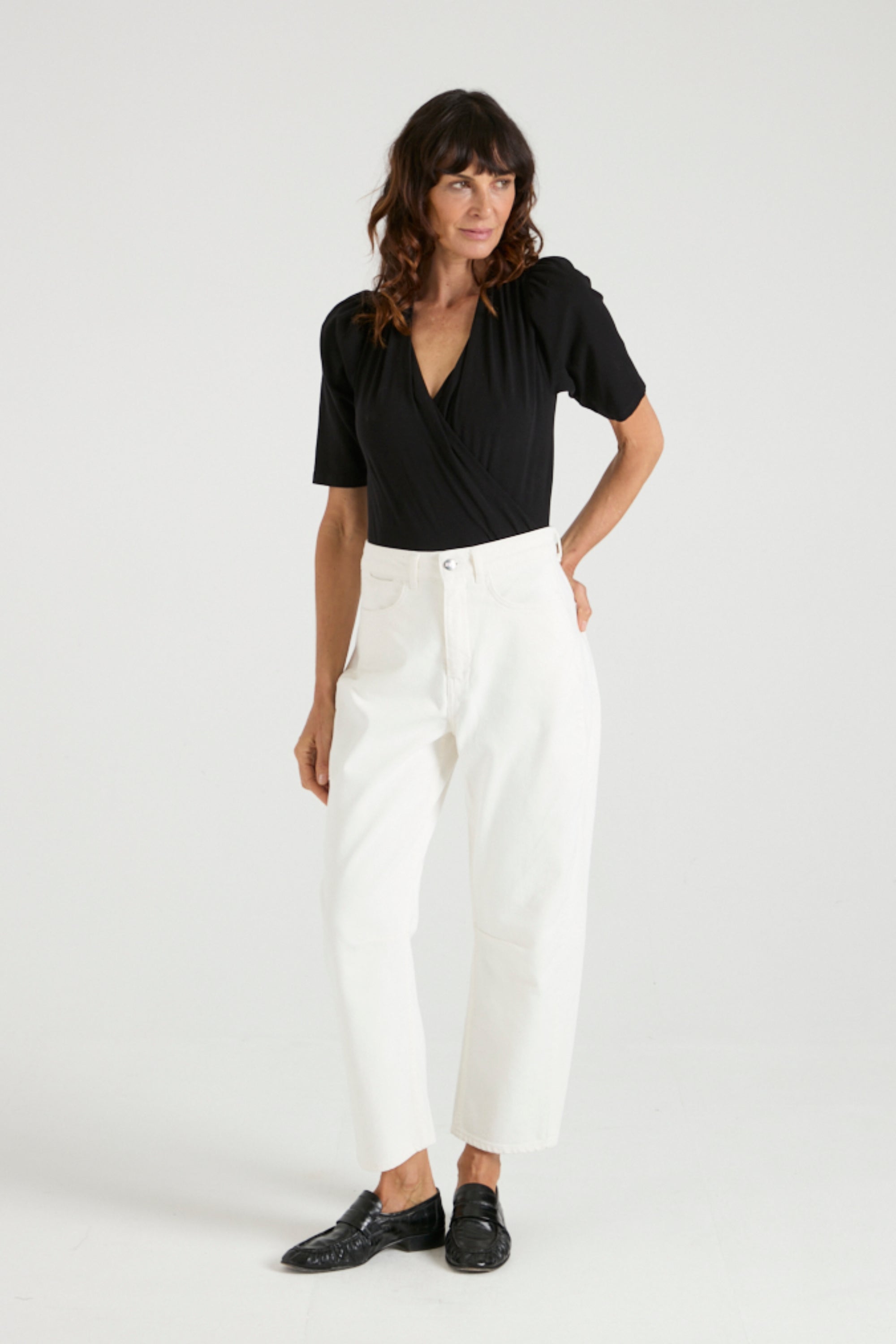 Sissy The Fashion Forward Barrel Leg | Milk [White Denim]