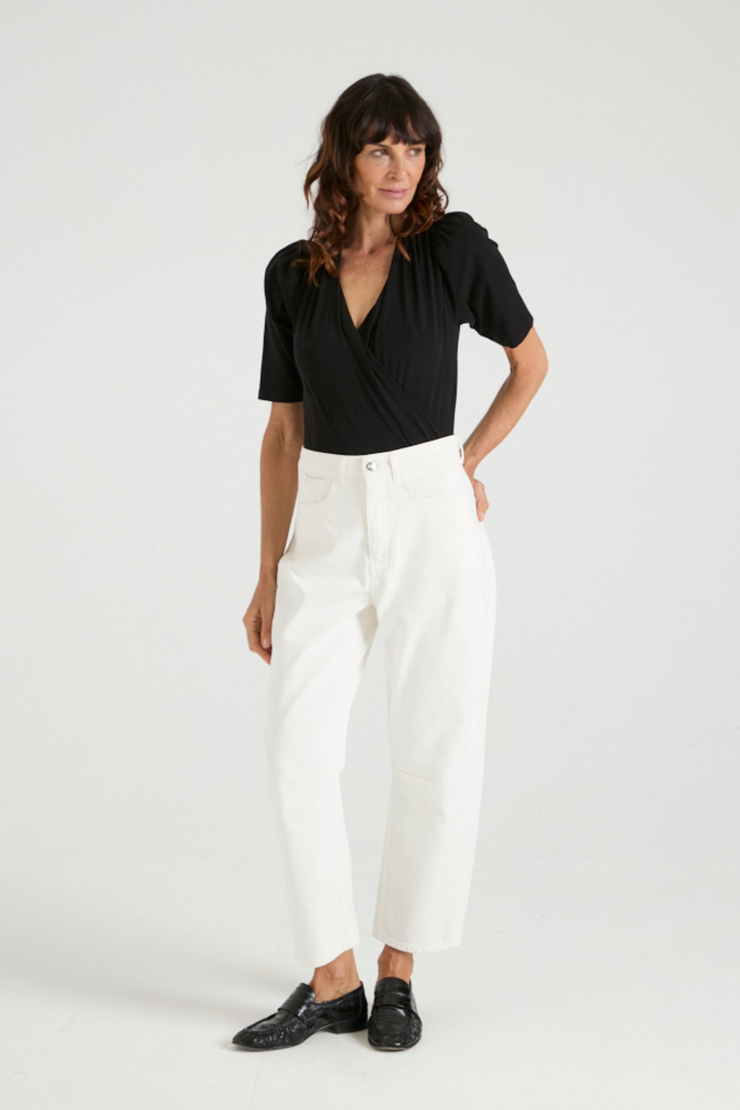 Sissy The Fashion Forward Barrel Leg | Milk [White Denim]