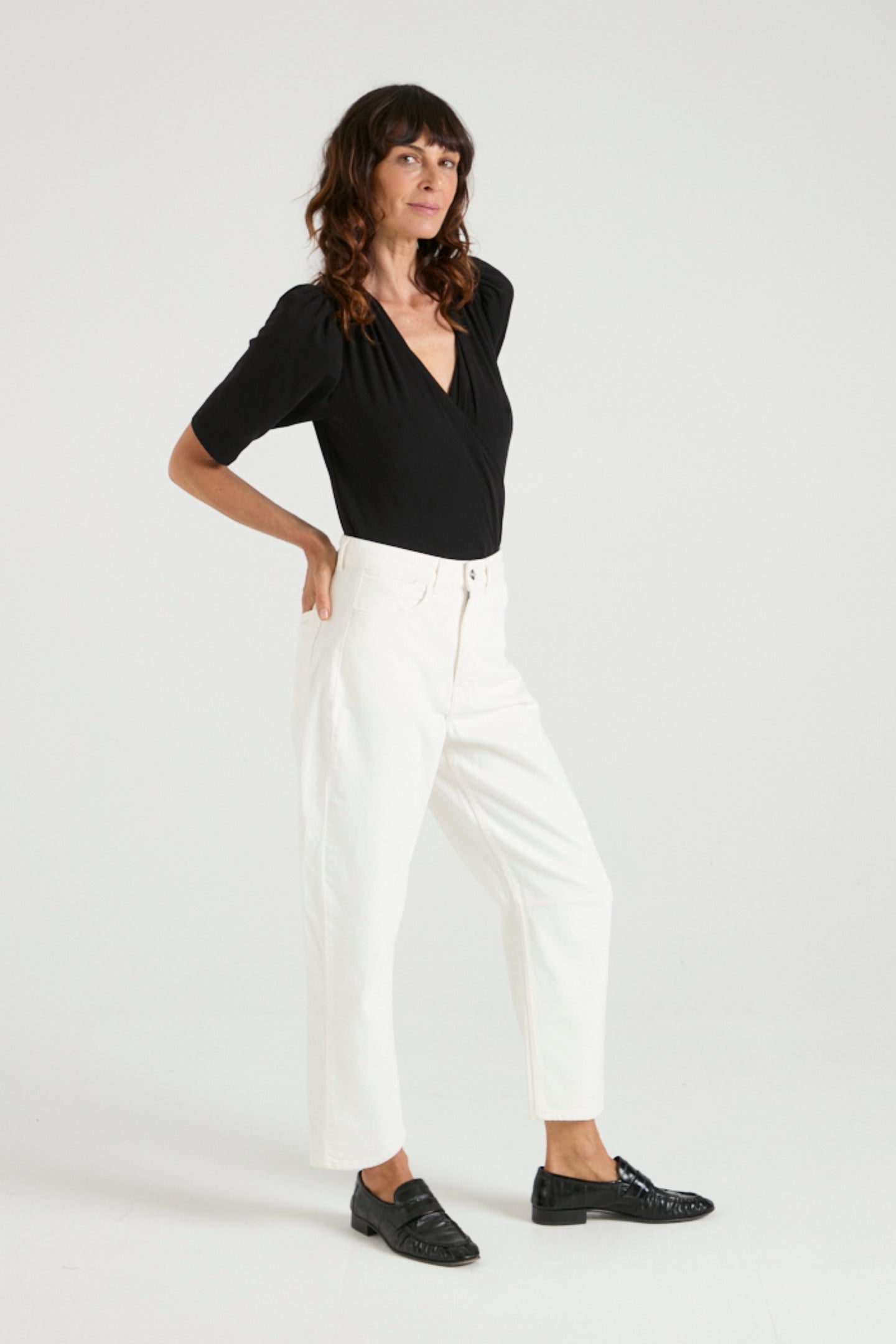 Sissy The Fashion Forward Barrel Leg | Milk [White Denim]