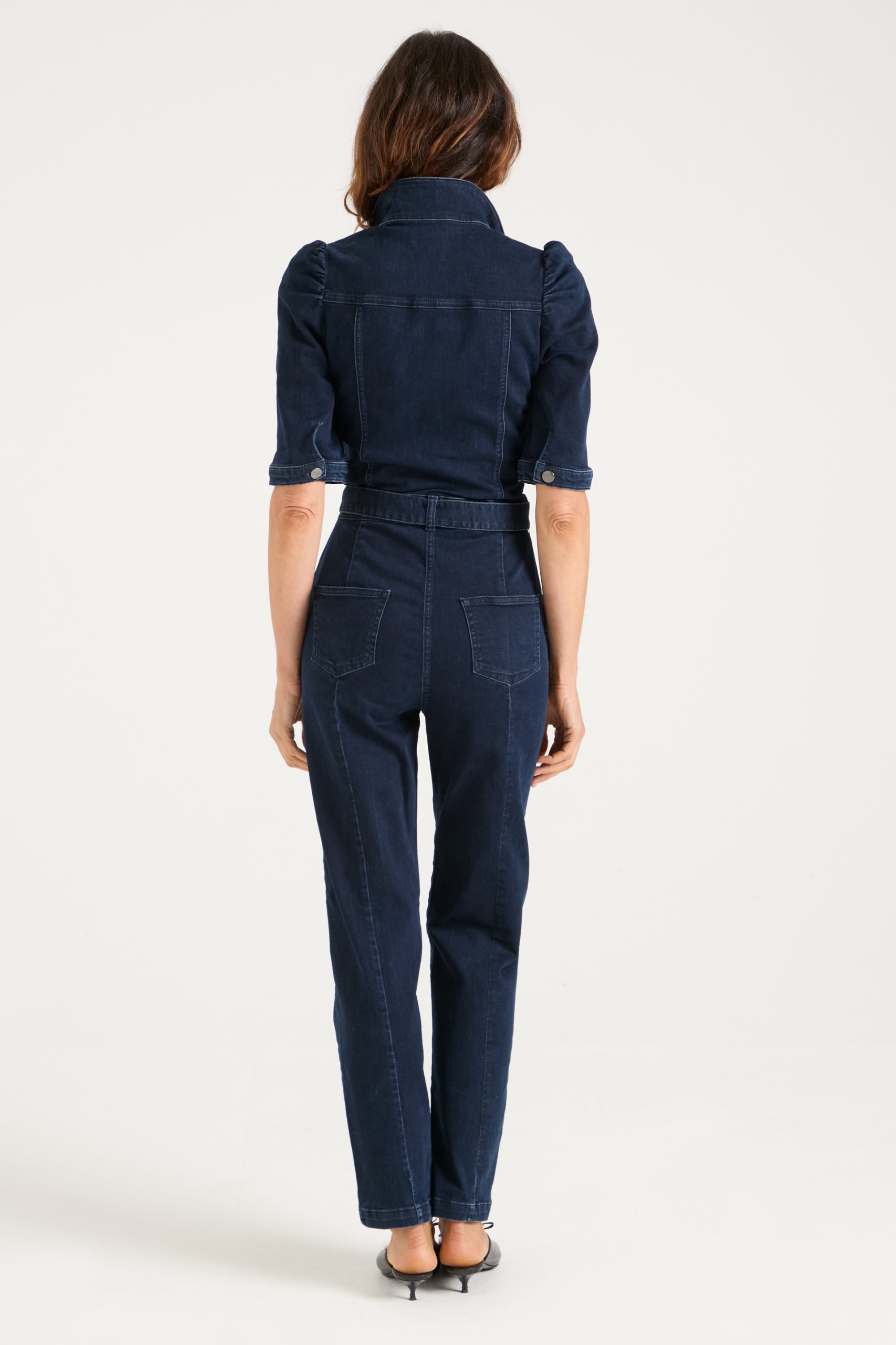 Sophie The Nipped In Tailored Jumpsuit | Got The Blues Baby [Blue Denim]