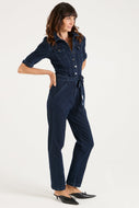 Sophie The Nipped In Tailored Jumpsuit | Got The Blues Baby [Blue Denim]