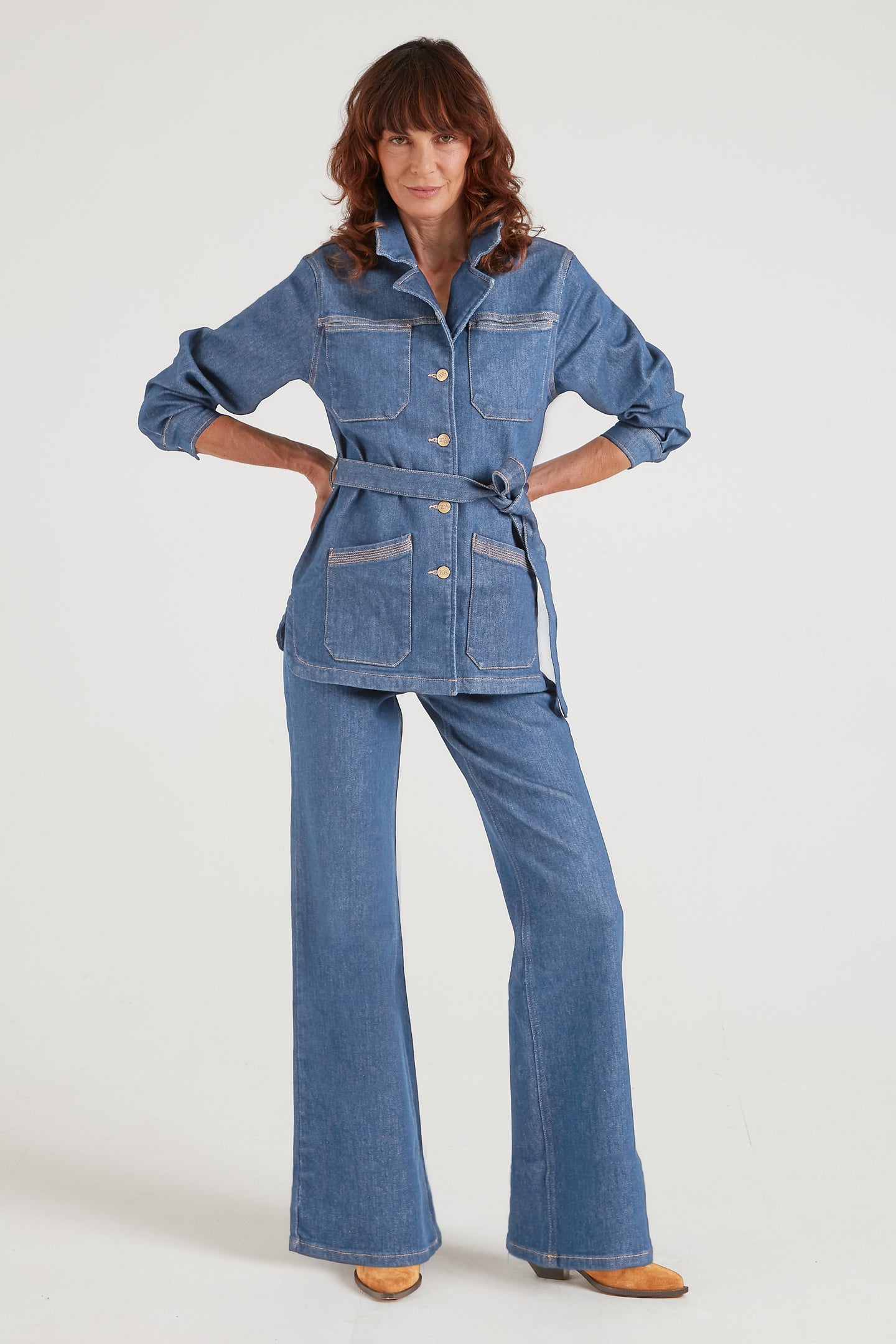 Katherine The Longer Line Wide Leg | Top Of The Class [Blue Denim]