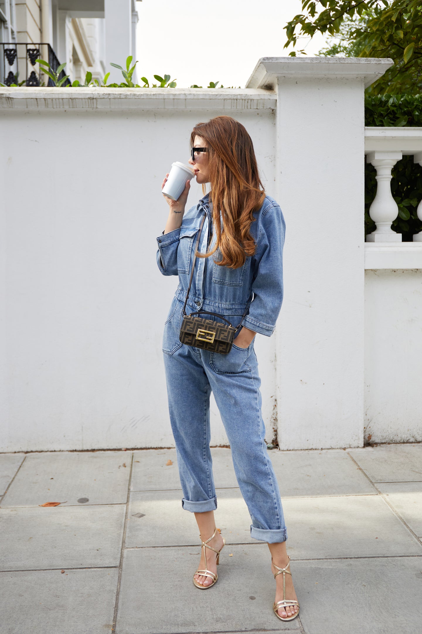Blue sales utility jumpsuit