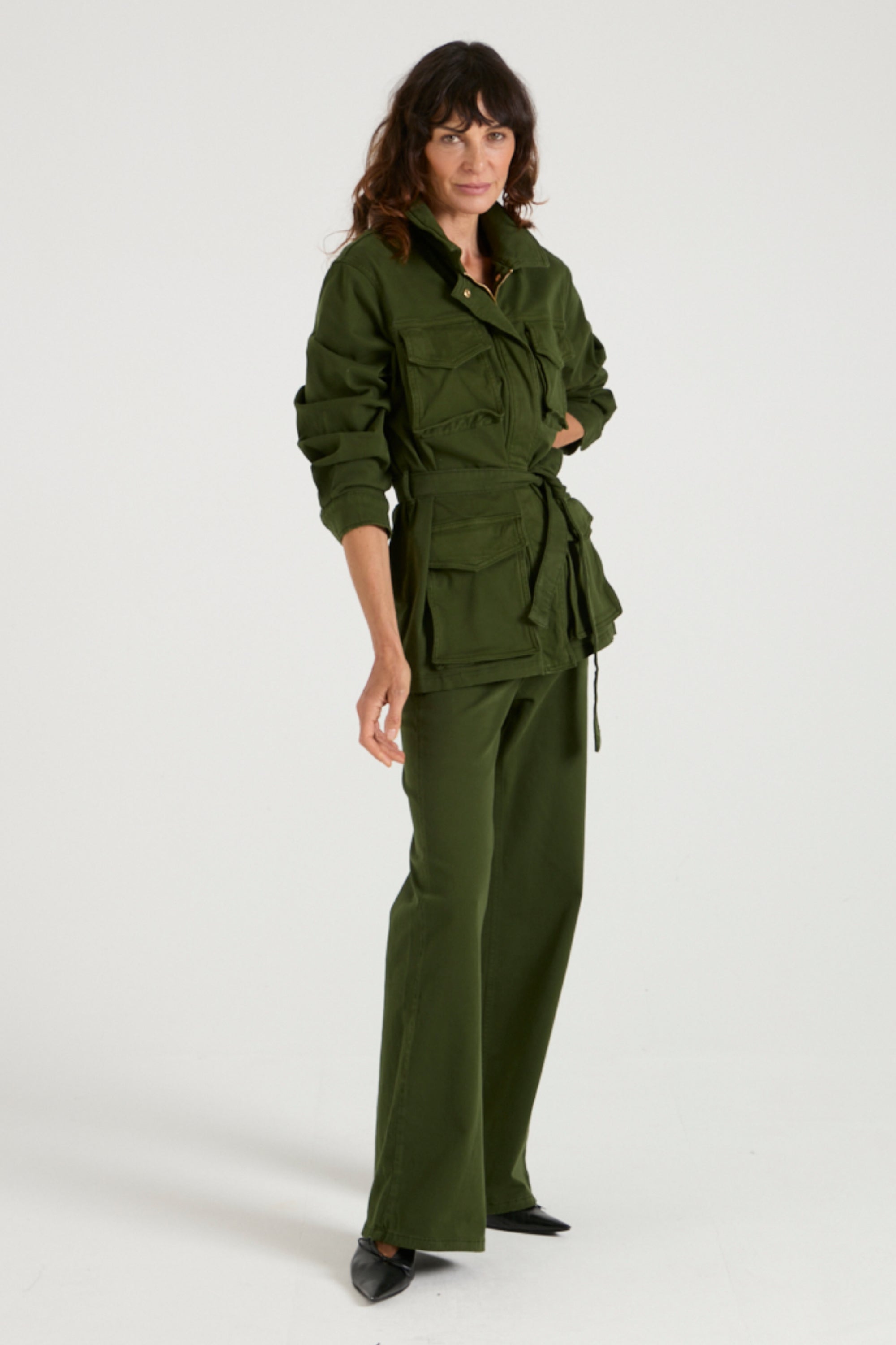 Sweet Safari The Classic Belted Safari Jacket | Deep Olive [Green]