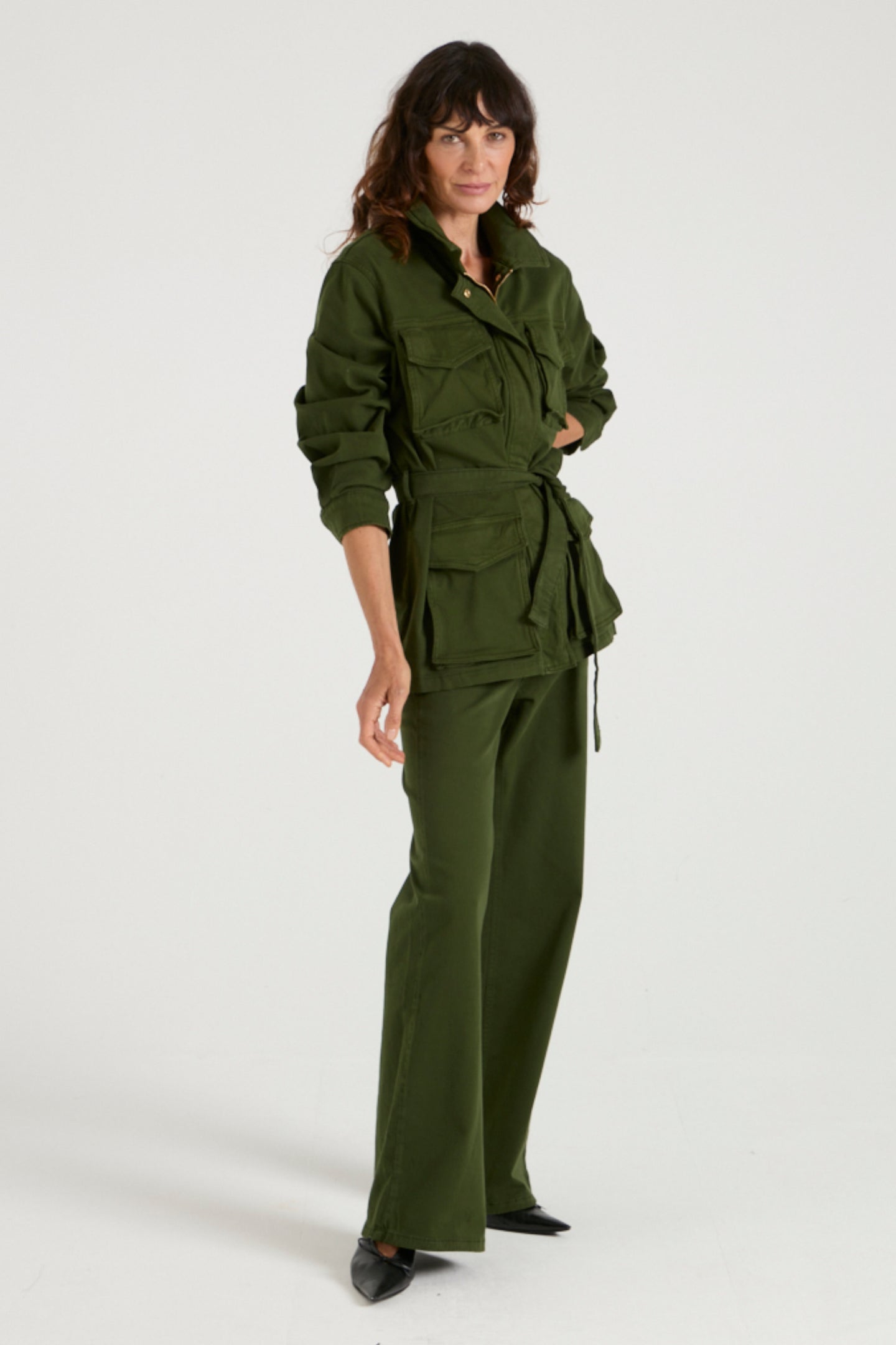 Sweet Safari The Classic Belted Safari Jacket | Deep Olive [Green]