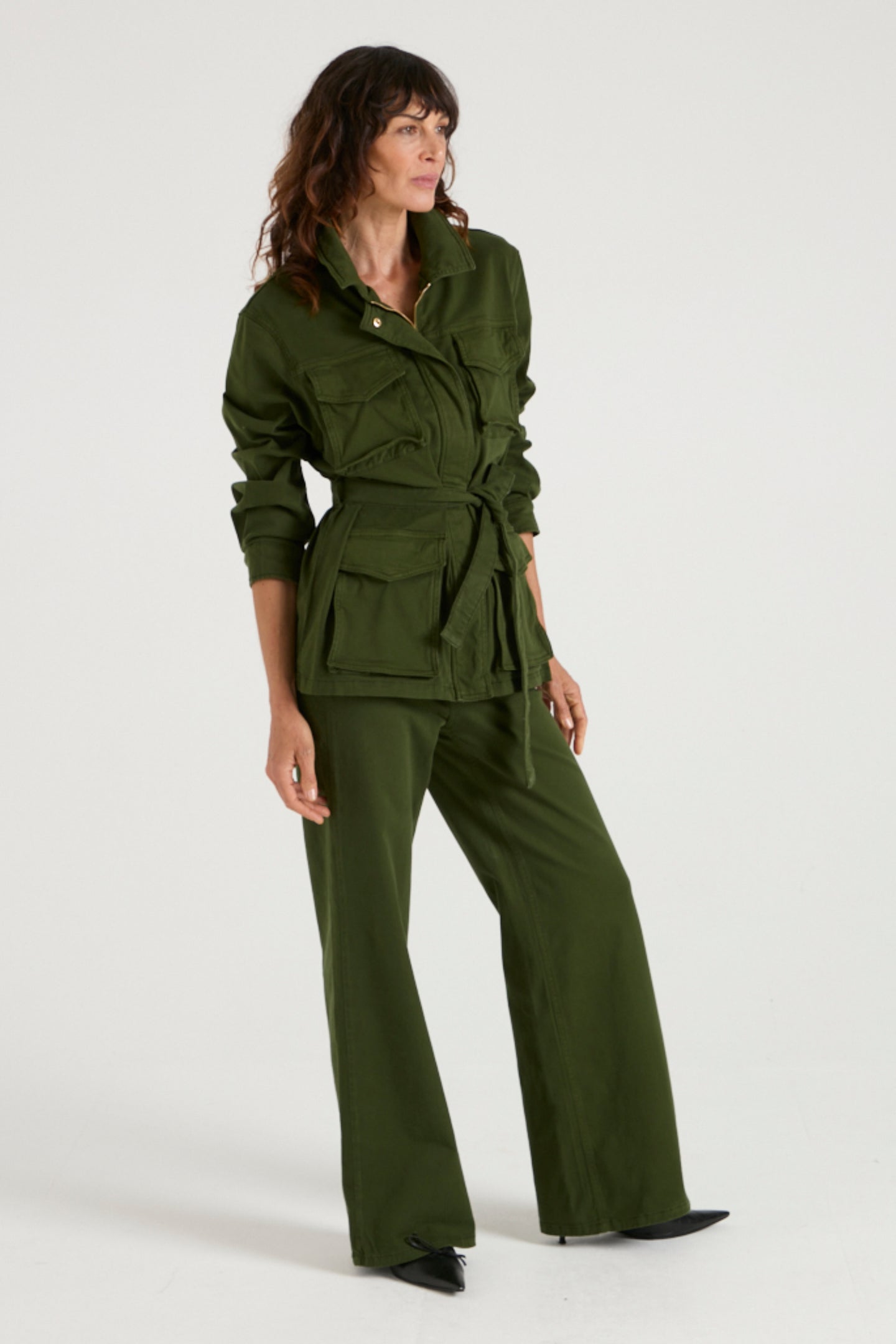 Sweet Safari The Classic Belted Safari Jacket | Deep Olive [Green]