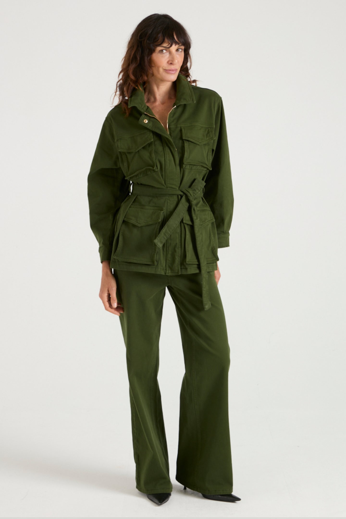 Sweet Safari The Classic Belted Safari Jacket | Deep Olive [Green]