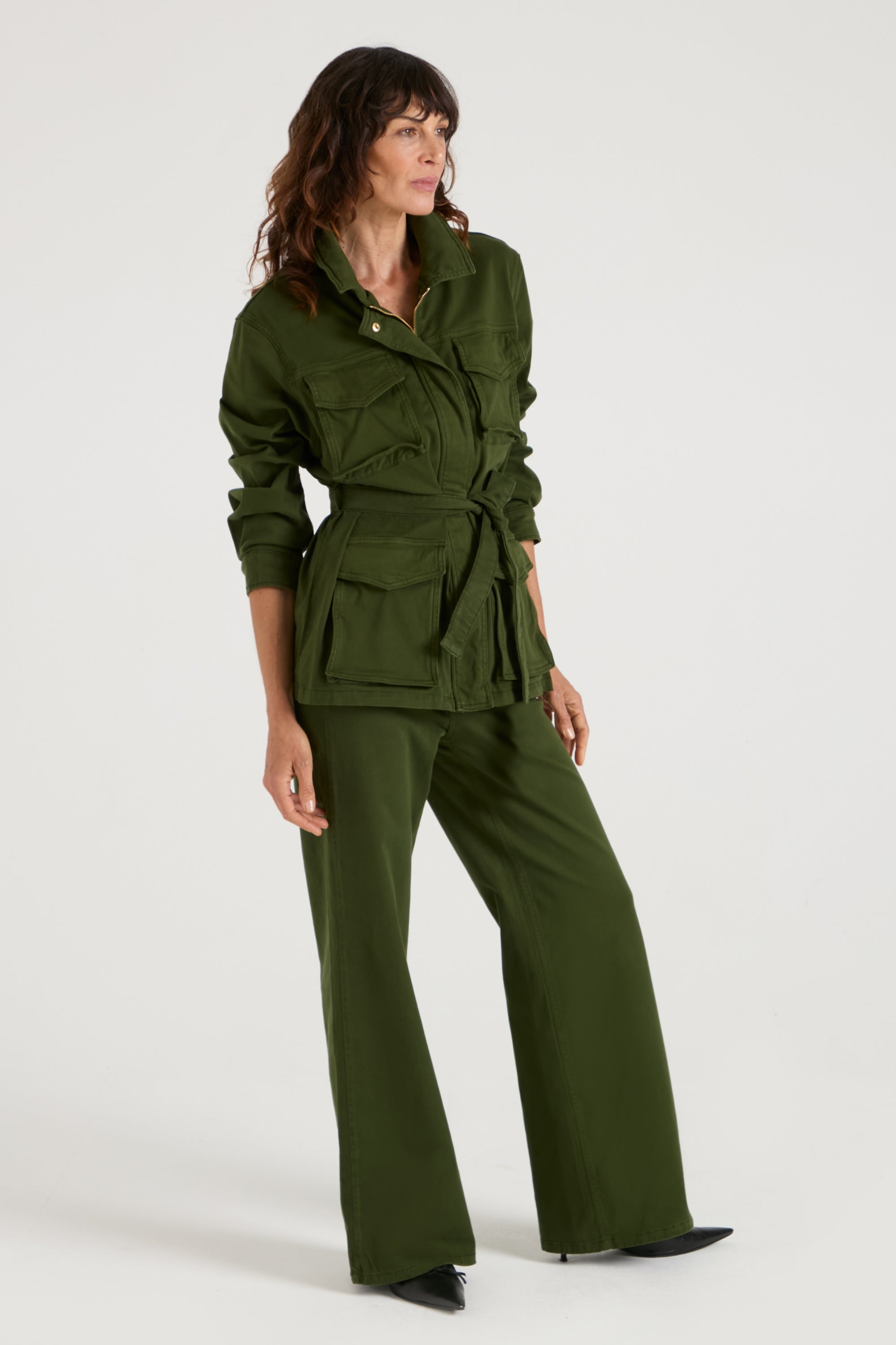 Sweet Safari The Classic Belted Safari Jacket | Deep Olive [Green]