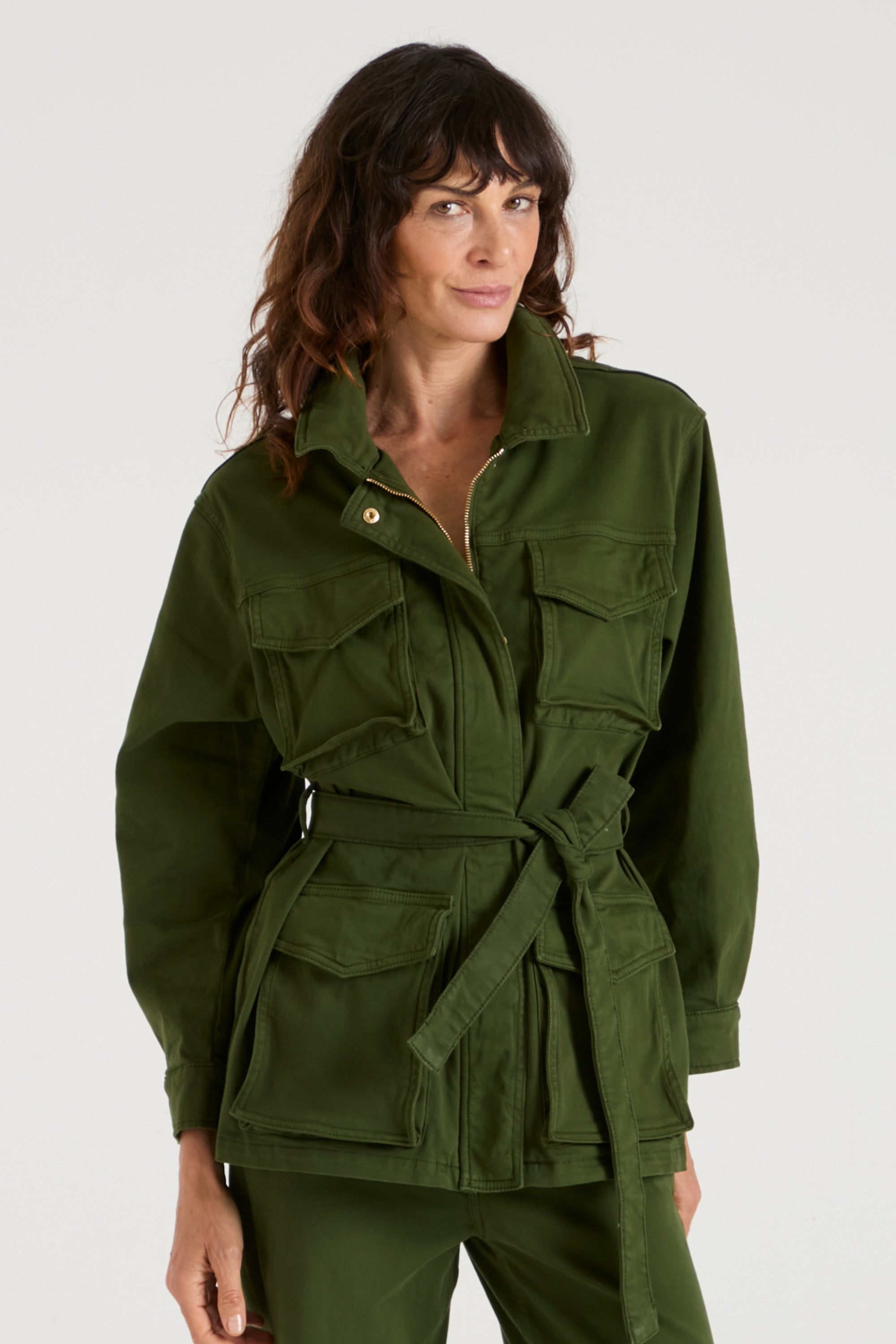 Sweet Safari The Classic Belted Safari Jacket | Deep Olive [Green]