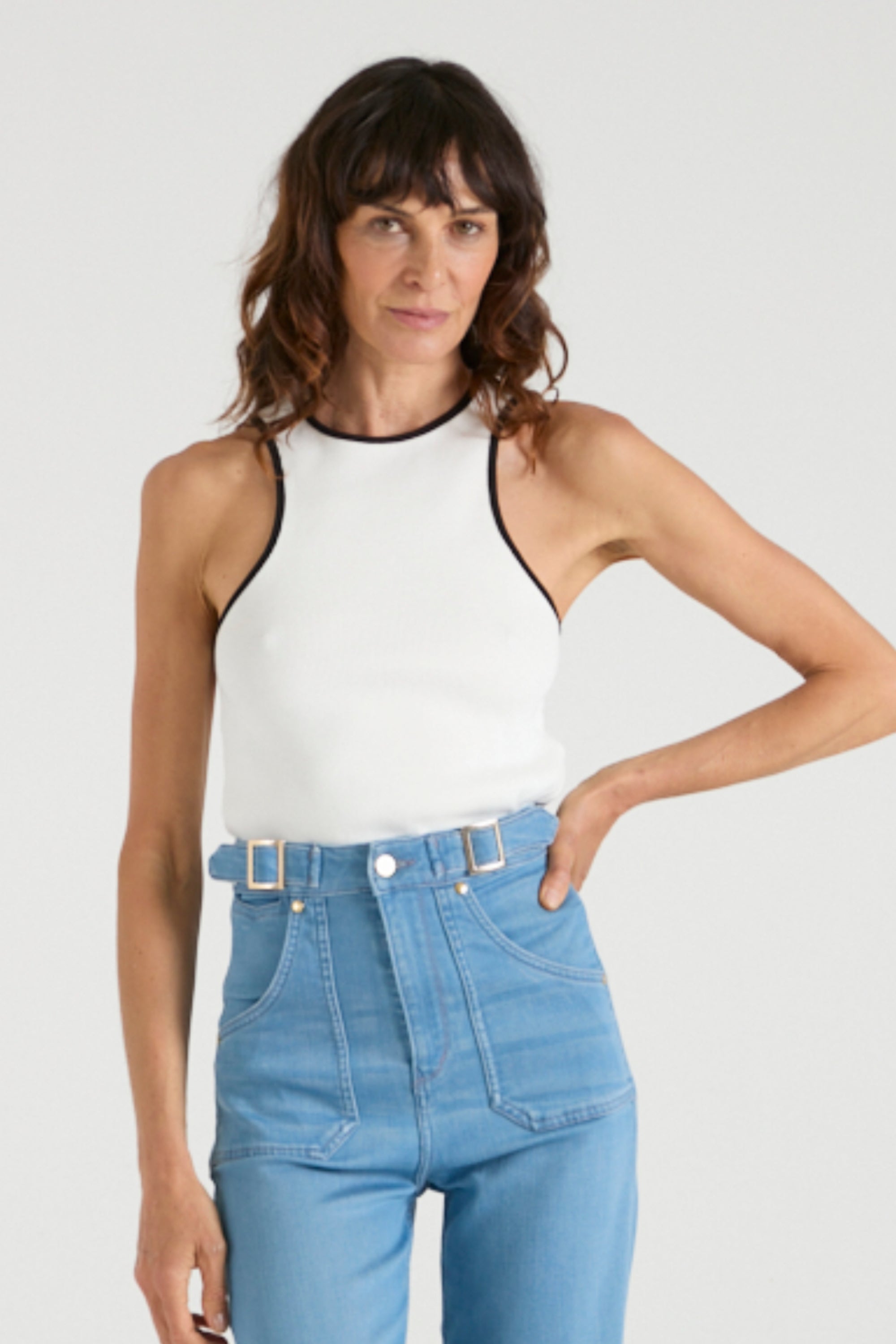 The American Racer Tank | Monochrome [White]