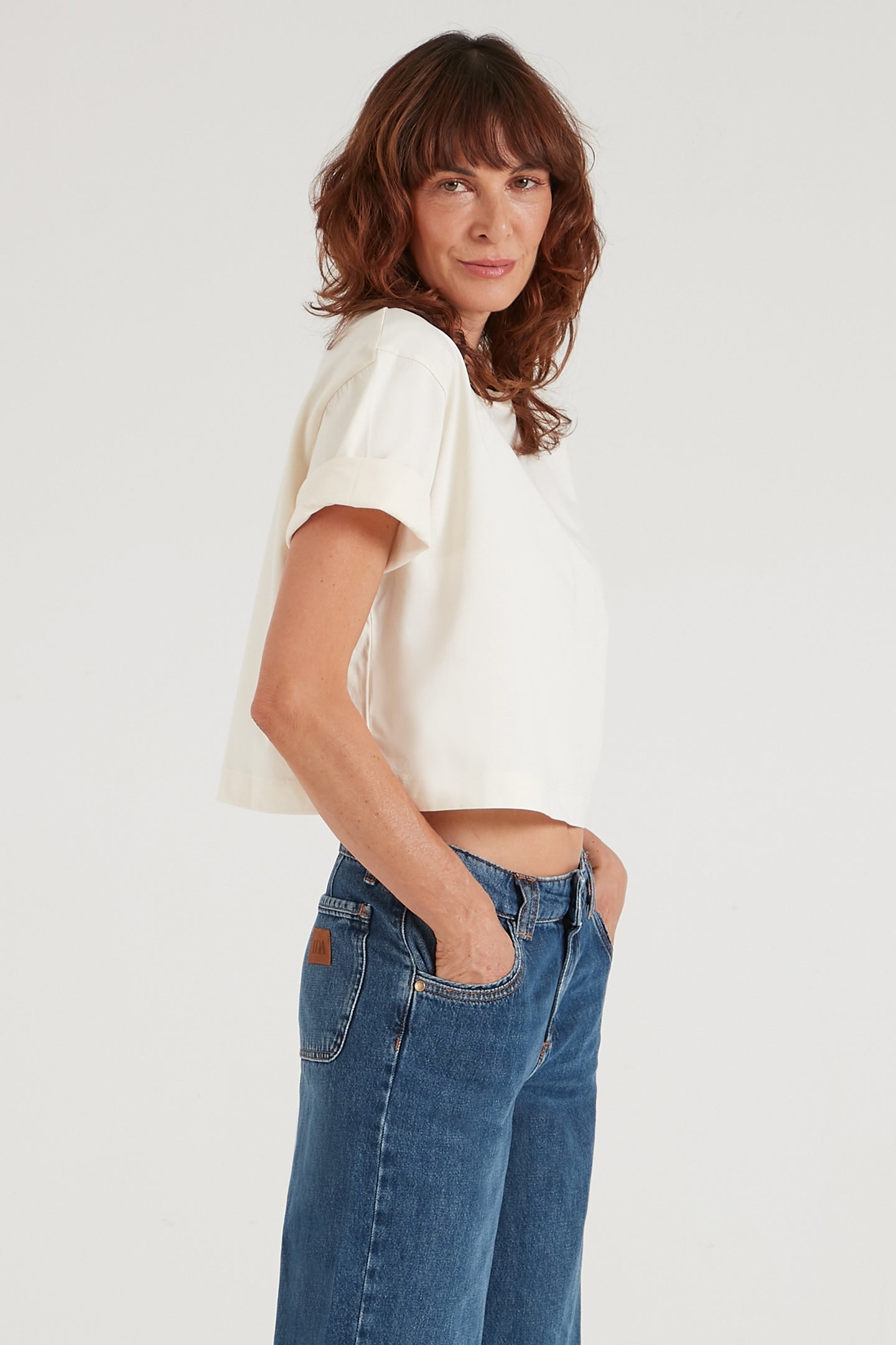The Boxy Tee | Crème Brulée [White]