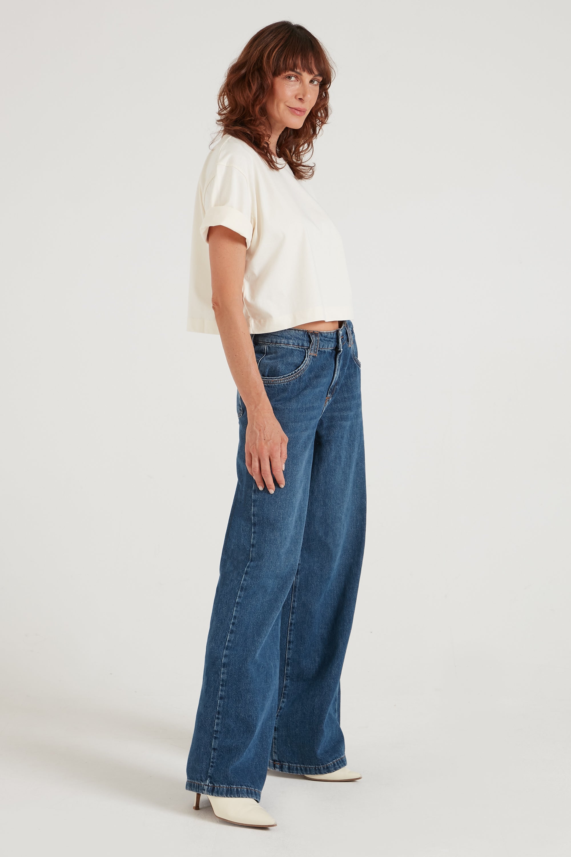 The Boxy Tee | Crème Brulée [White]