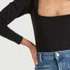 The Elspeth Top The Square Neck Puff Tee | Noir [Black]