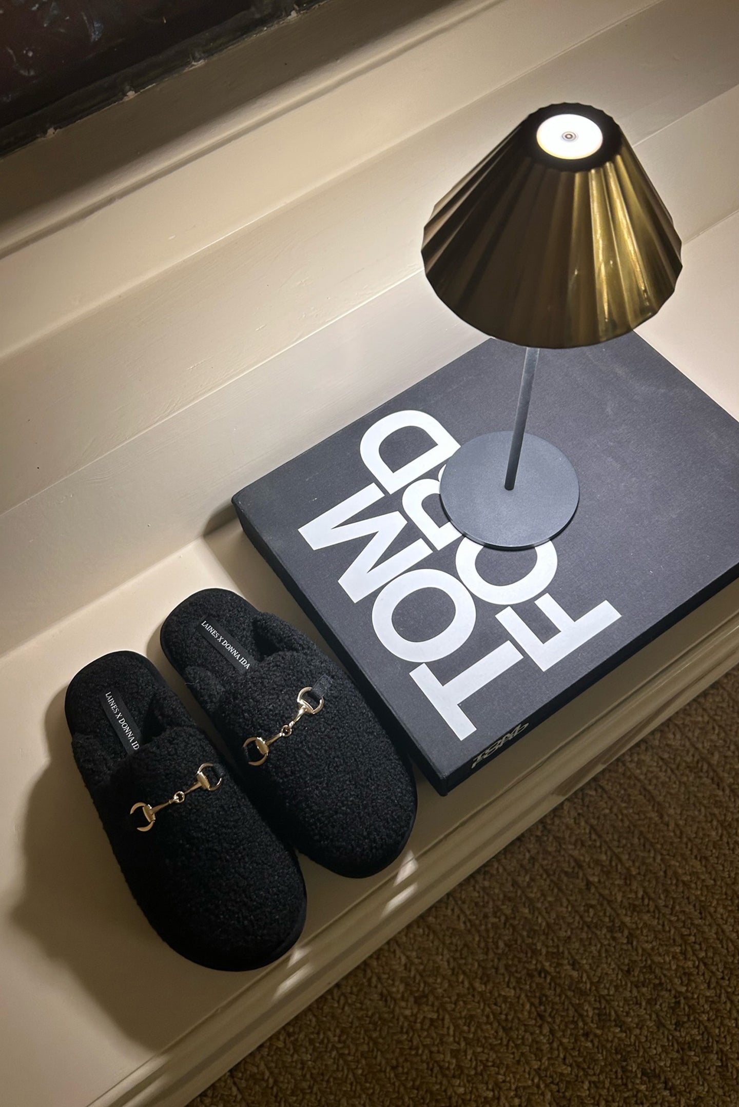 womens luxury memory foam black horsebit slippers rachel