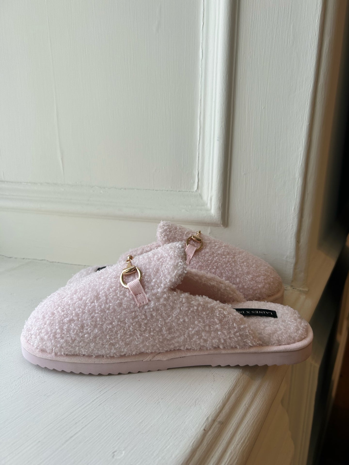 womens luxury memory foam pink horsebit slippers rachel