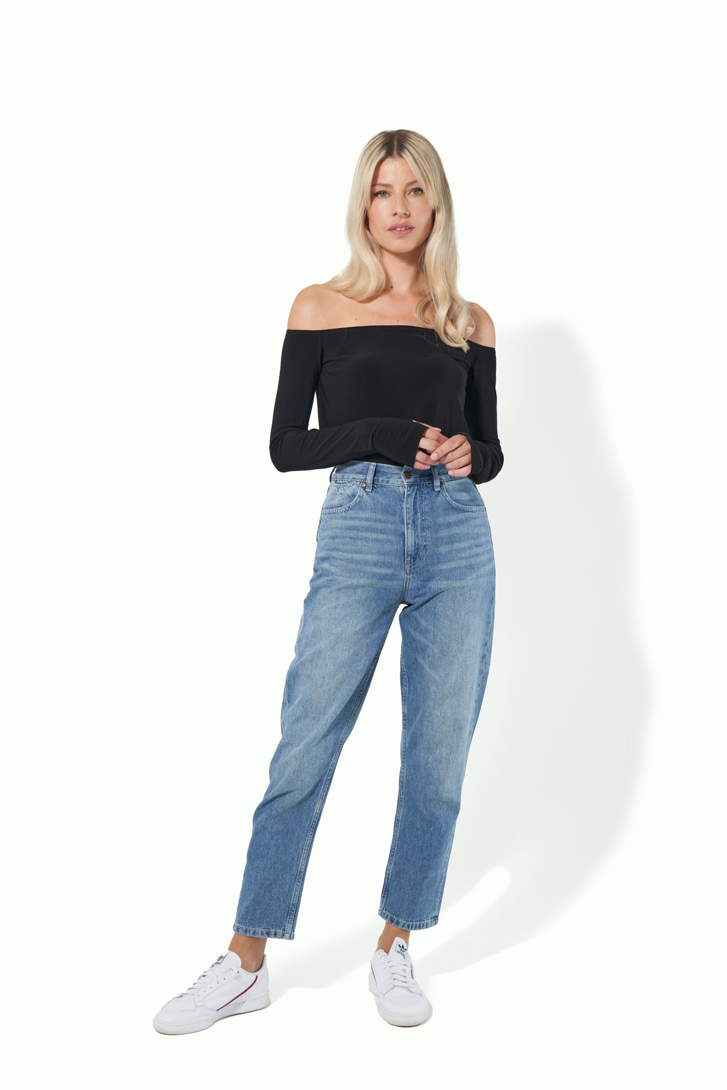 High Waisted Straight Jeans - Blue