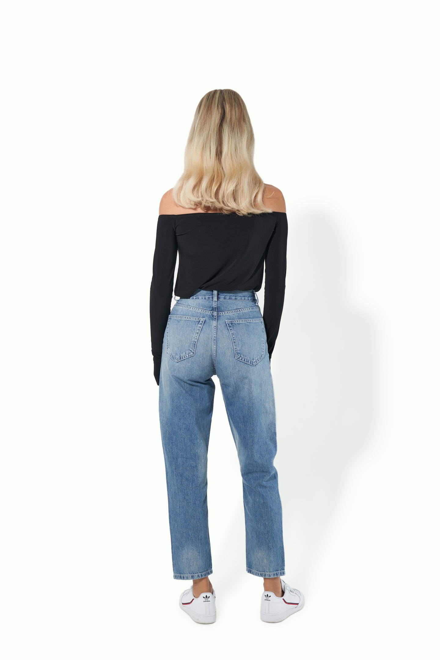  cropped jeans women high waisted straight leg blue phoebe