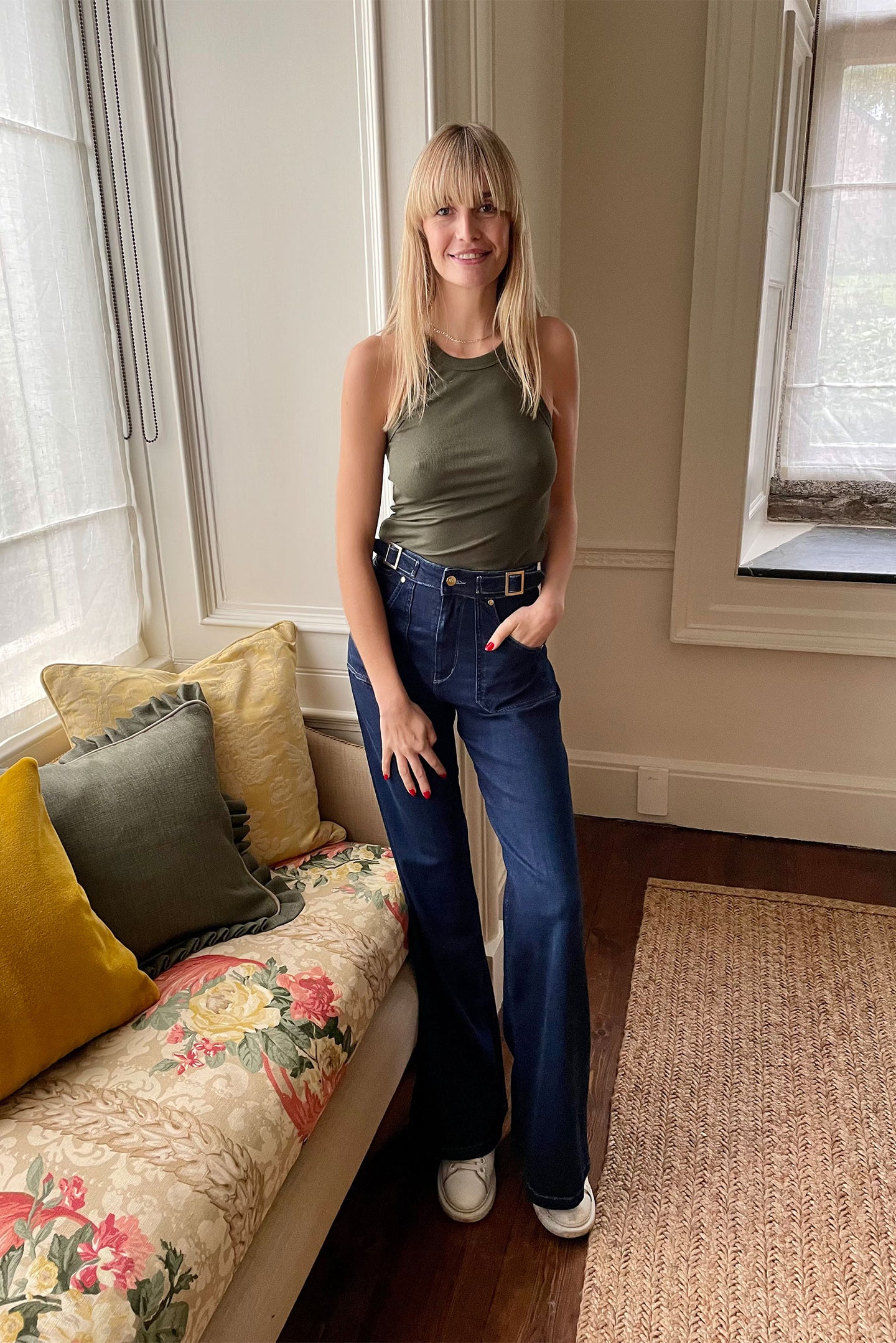 Minnie The High Top Full Length Wide Leg Flared Jeans | Working Girl [Dark Wash Denim]